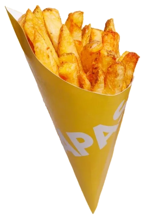 Cono de papas JR con salsa